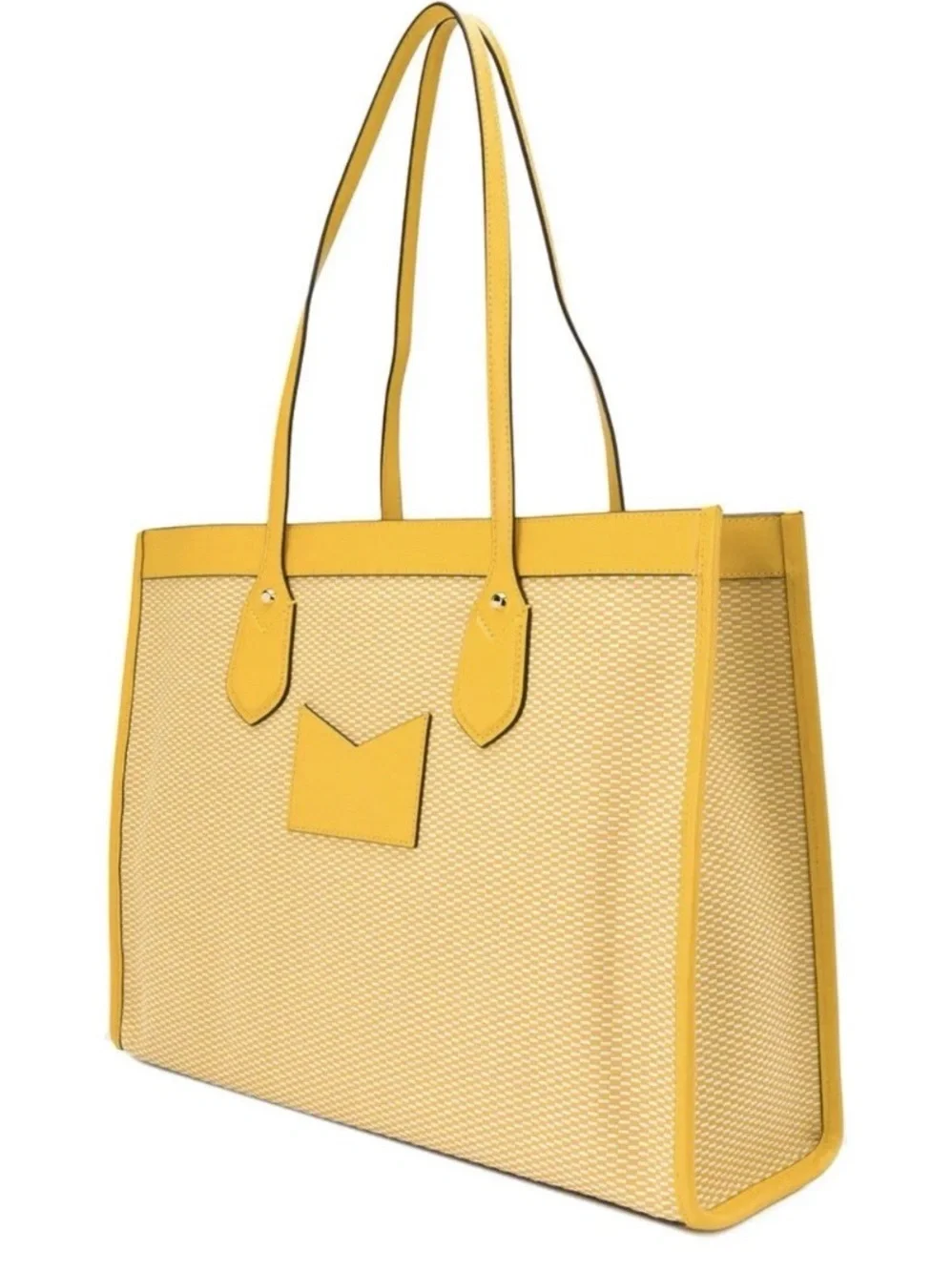 Michael Kors Yellow Logo-Trim Canvas Tote